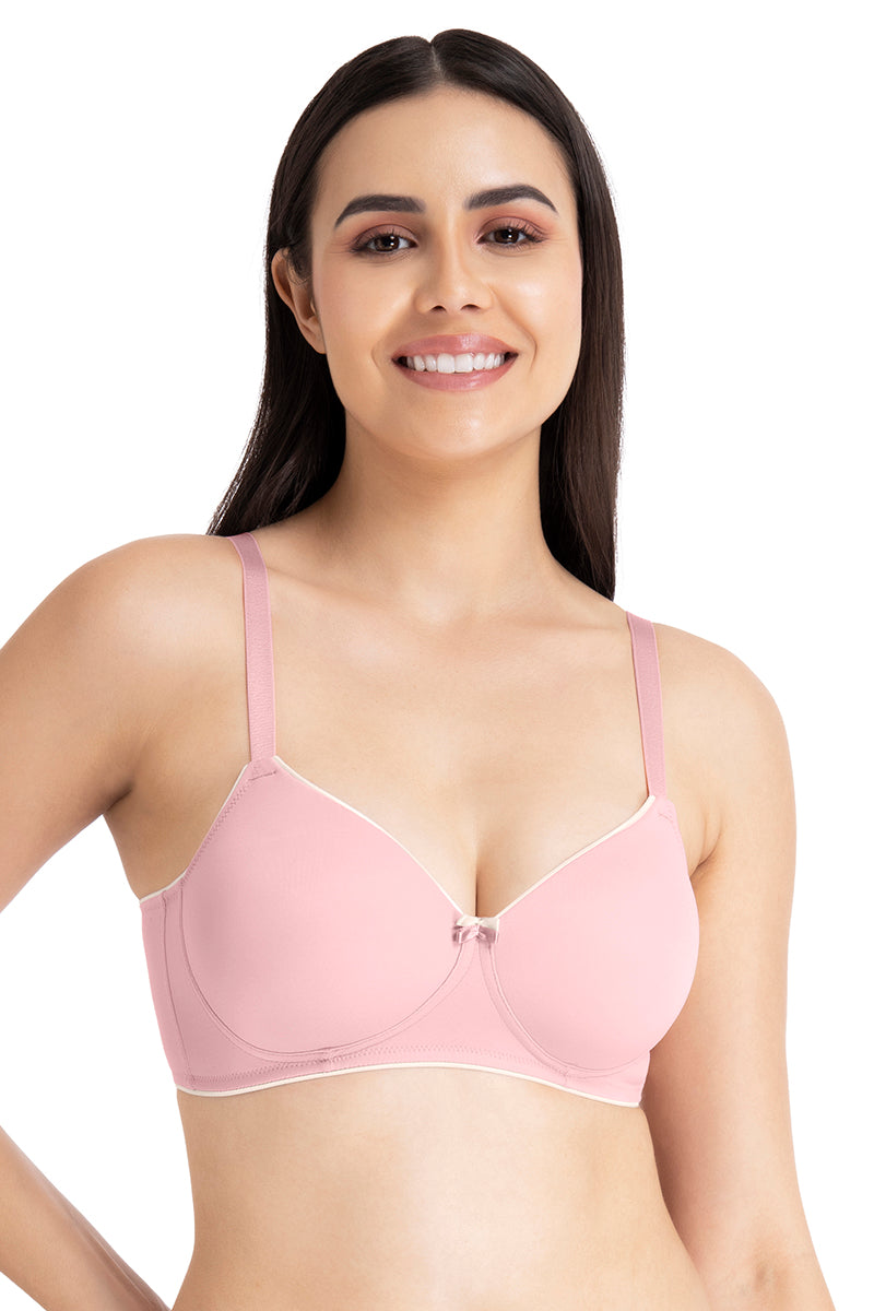Casual Chic Solid Padded Non-Wired T-Shirt Bra