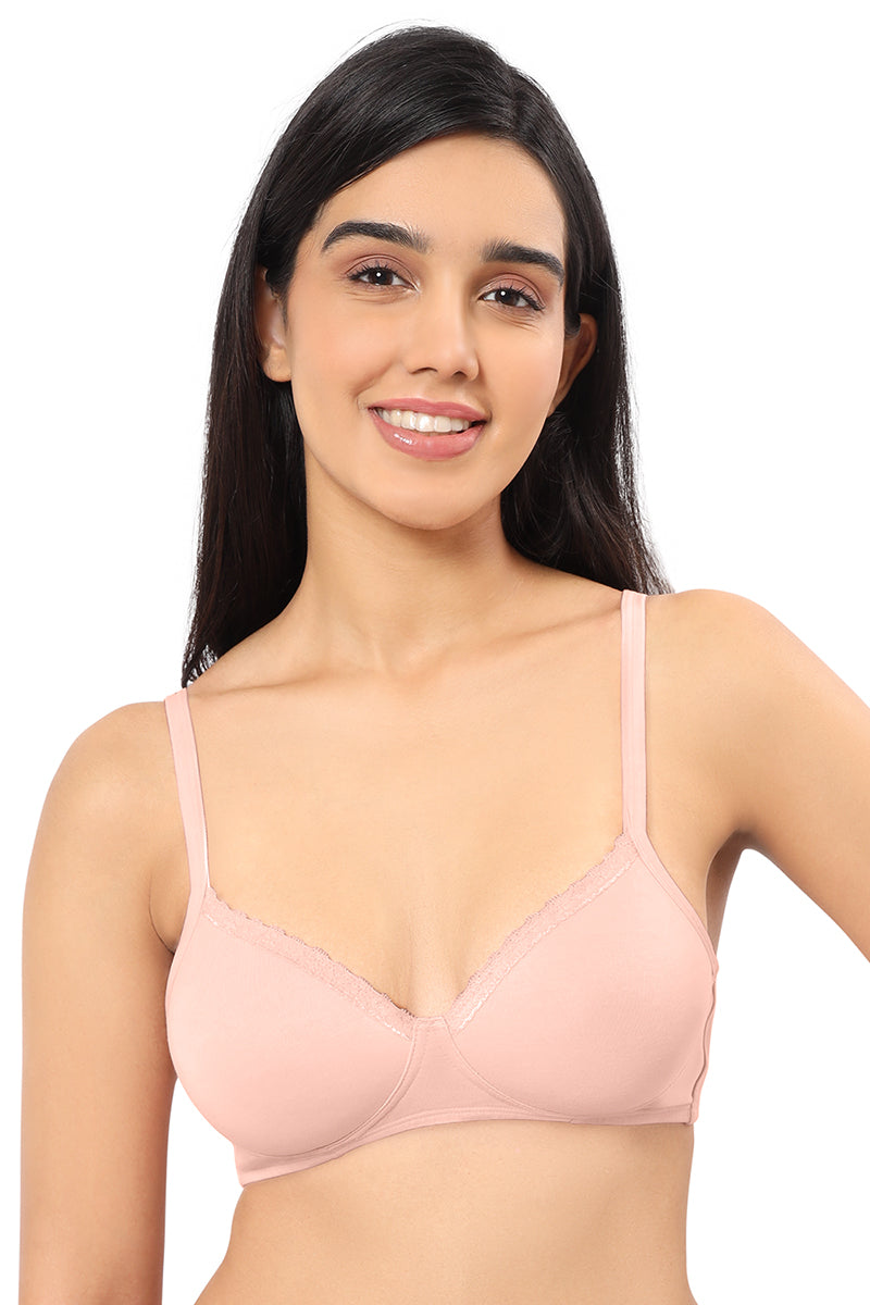 Cotton Casual Lightly Padded Non-Wired Full Coverage T-Shirt Bra – Impatiens Pink