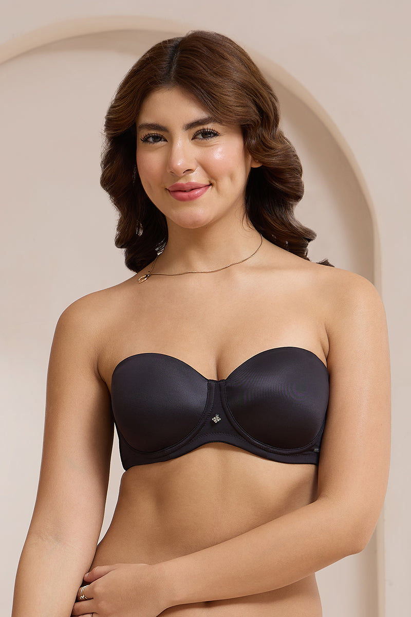 Radiant Padded Wired Strapless Bra – Black