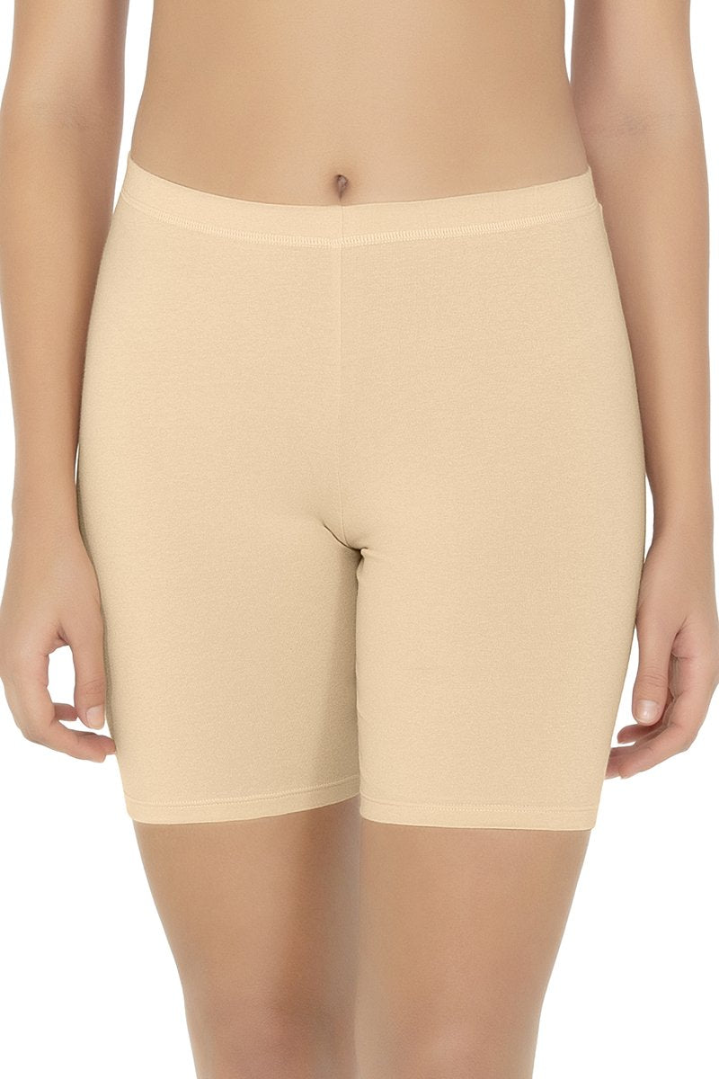 Smooth Mid-thigh Cotton Shortie Liner – Nude