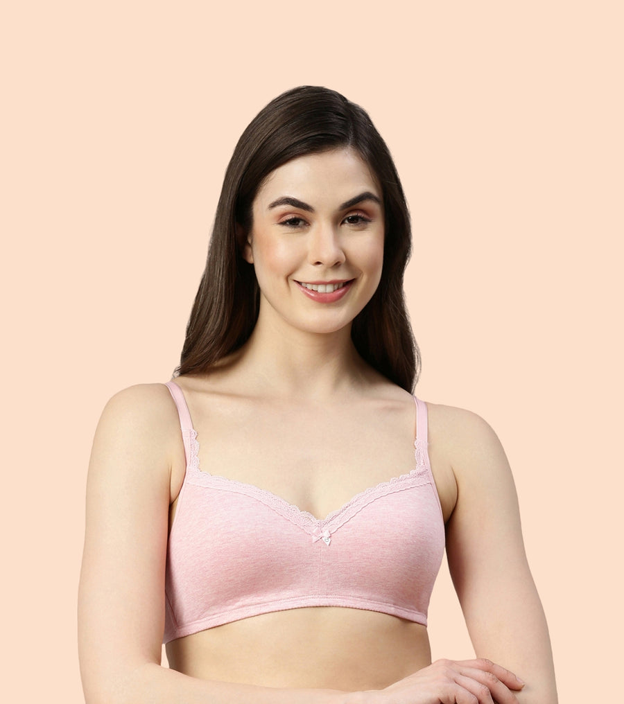 Enamor Smoothening Women's Cotton Everyday Balconette T-Shirt Bra - All Day Comfort, Full Support, Padded, Wirefree, Medium-Coverage - A017