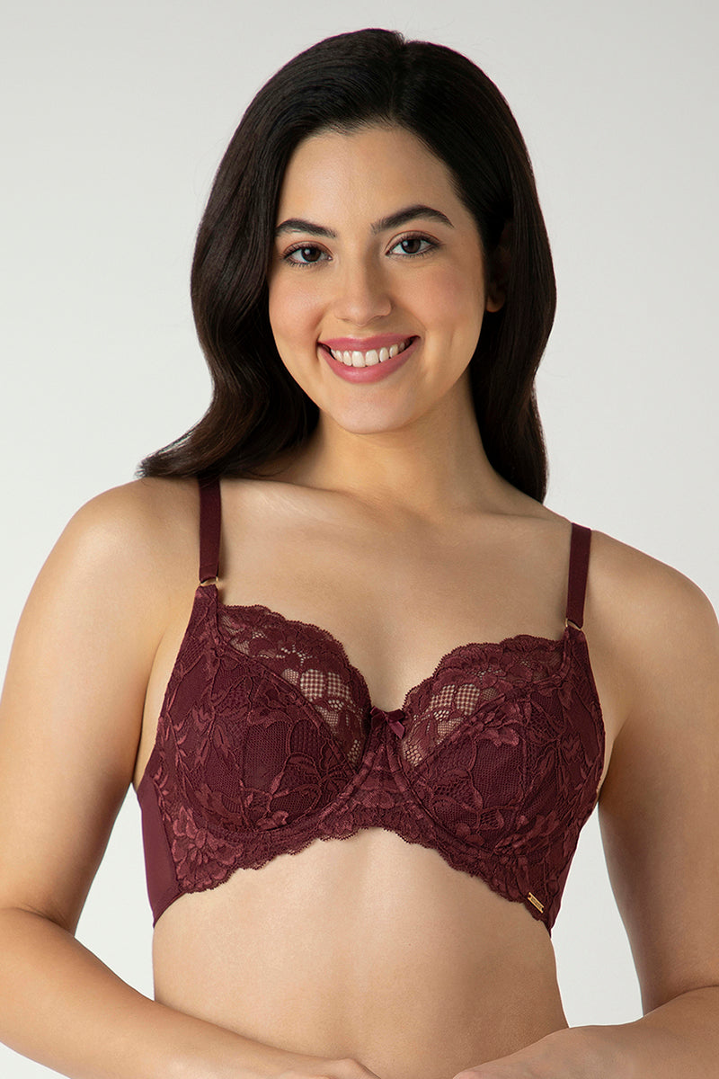 Luxe Support Non-Padded Wired Bra - Windsor Wine