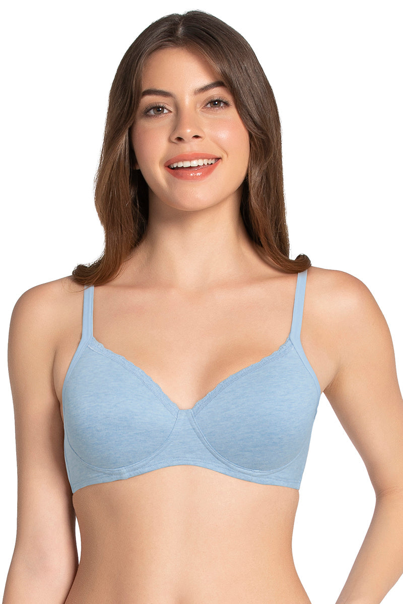 Cotton Casuals Padded Non-Wired Printed T-Shirt Bra - Cotton Bloom Print
